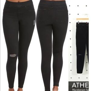 SPANX Distressed ankle skinny jeans